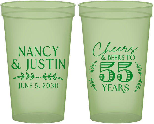 Custom Anniversary 22 oz Glow In The Dark Cups - Cheers To 55 Years | 80038