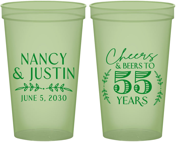 Custom Anniversary 22 oz Glow In The Dark Cups - Cheers To 55 Years | 80038