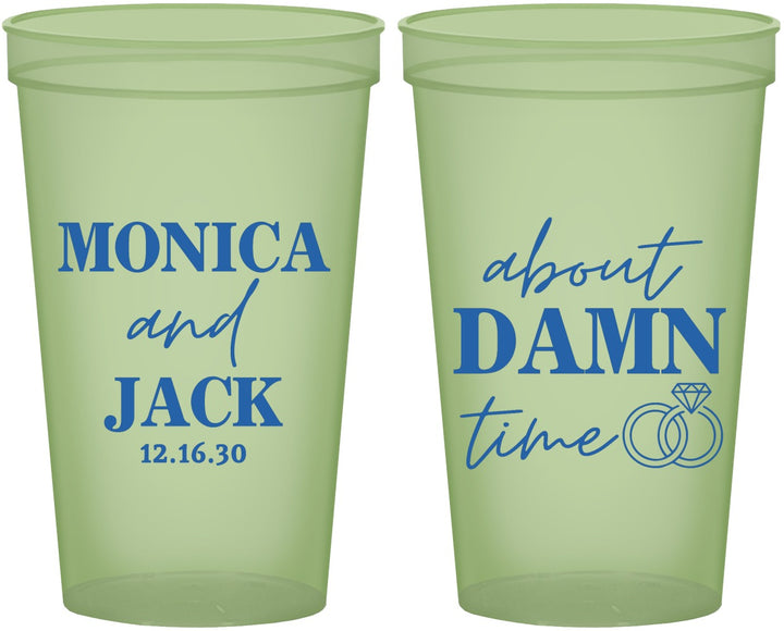 Custom Wedding 22 oz Glow In The Dark Cups - About Damn Time | 809