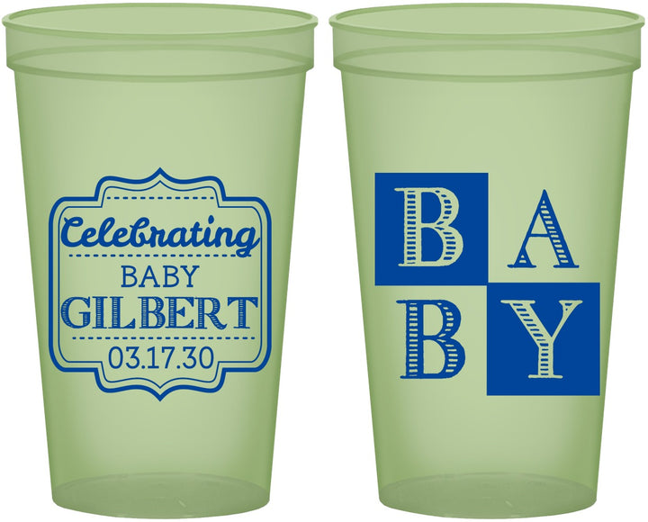 Custom Baby Shower 22 oz Glow In The Dark Cups - Celebrating | 90029