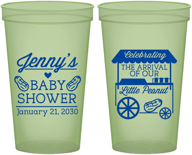Custom Baby Shower 22 oz Glow In The Dark Cups - Little Peanut | 90030