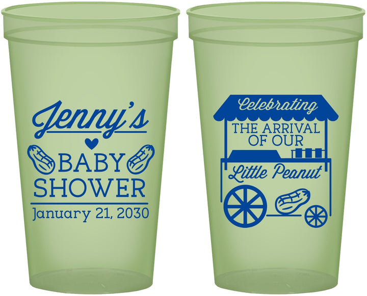 Custom Baby Shower 22 oz Glow In The Dark Cups - Little Peanut | 90030