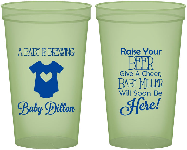 Custom Baby Shower 22 oz Glow In The Dark Cups - Baby Is Brewing | 90041