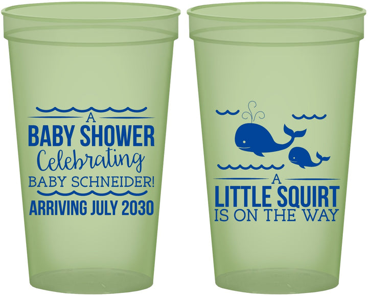 Custom Baby Shower 22 oz Glow In The Dark Cups - Mermaid On Her Way | 90044