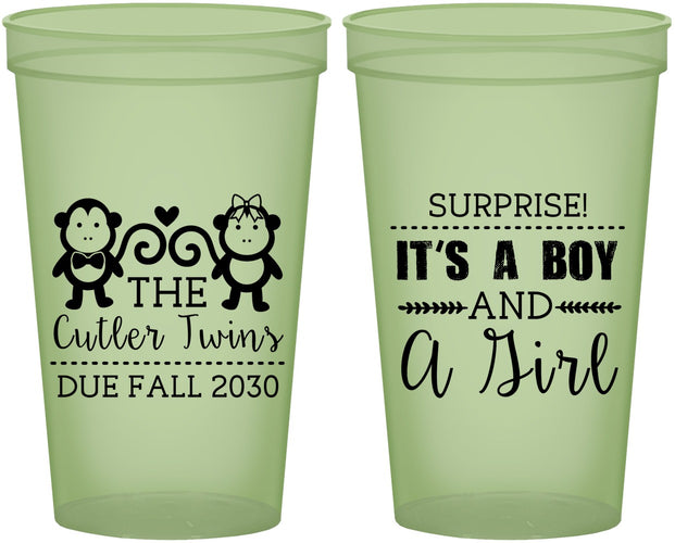 Custom Baby Shower 22 oz Glow In The Dark Cups - Gender Reveal Boy Or Girl | 90063