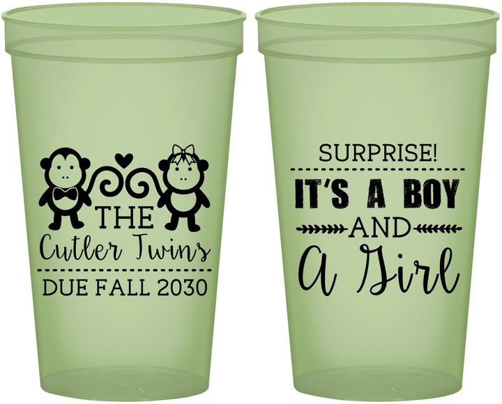 Custom Baby Shower 22 oz Glow In The Dark Cups - Gender Reveal Boy Or Girl | 90063