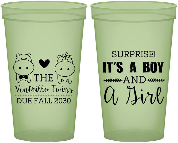 Custom Baby Shower 22 oz Glow In The Dark Cups - Gender Reveal Boy Or Girl | 90064