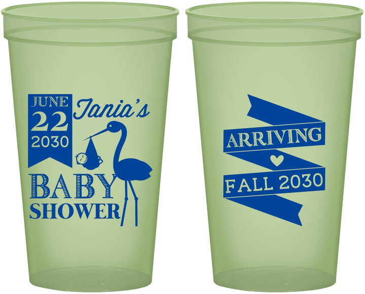 Custom Baby Shower 22 oz Glow In The Dark Cups - Stork | 90073