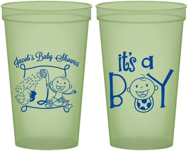 Custom Baby Shower 22 oz Glow In The Dark Cups - It’s A Boy | 90076