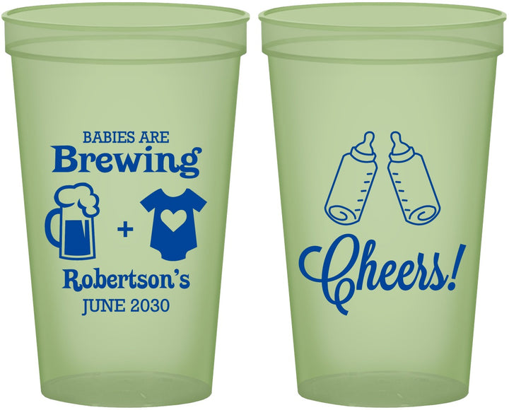 Custom Baby Shower 22 oz Glow In The Dark Cups - Babies Are Brewing | 90080