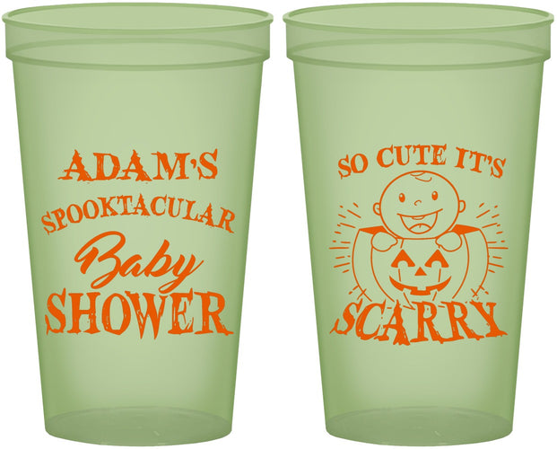 Custom Baby Shower 22 oz Glow In The Dark Cups - So Cute Halloween | 90088