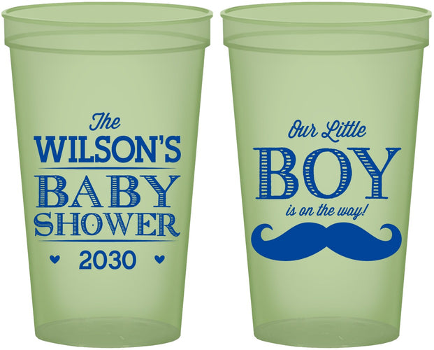 Custom Baby Shower 22 oz Glow In The Dark Cups - Little Boy | 90092