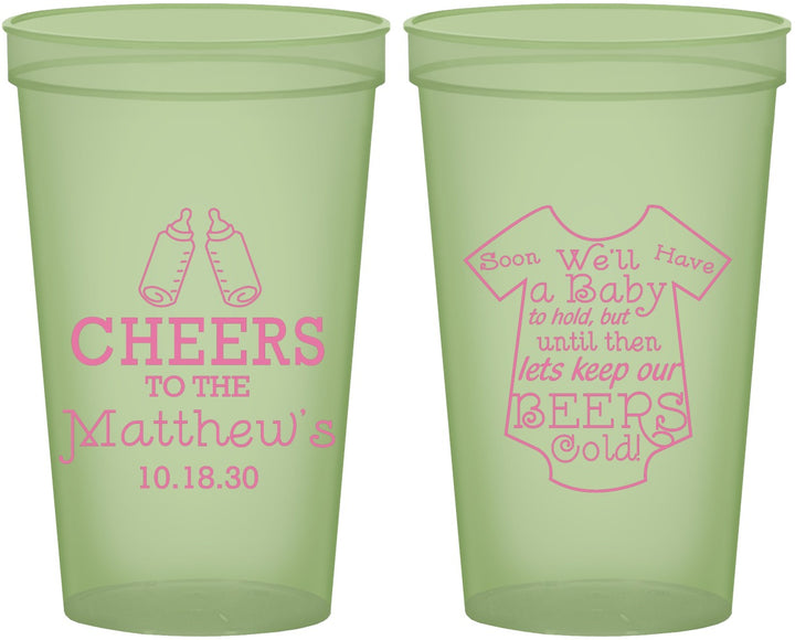 Custom Baby Shower 22 oz Glow In The Dark Cups - Bottle | 90094
