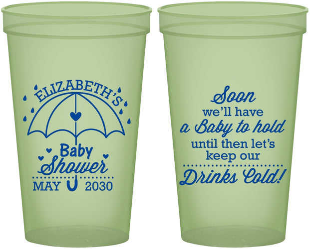Custom Baby Shower 22 oz Glow In The Dark Cups - April Showers May Babies | 90098