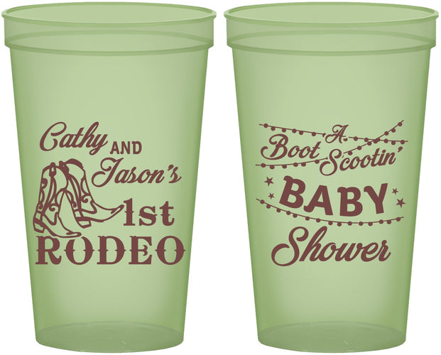 Custom Baby Shower 22 oz Glow In The Dark Cups - Rodeo Boot Scootin | 90103