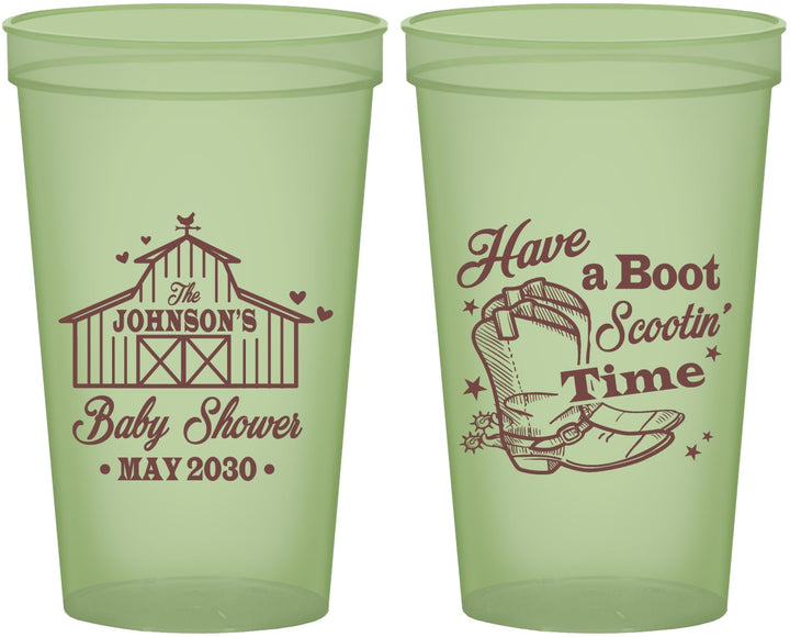 Custom Baby Shower 22 oz Glow In The Dark Cups - Farm Country | 90107