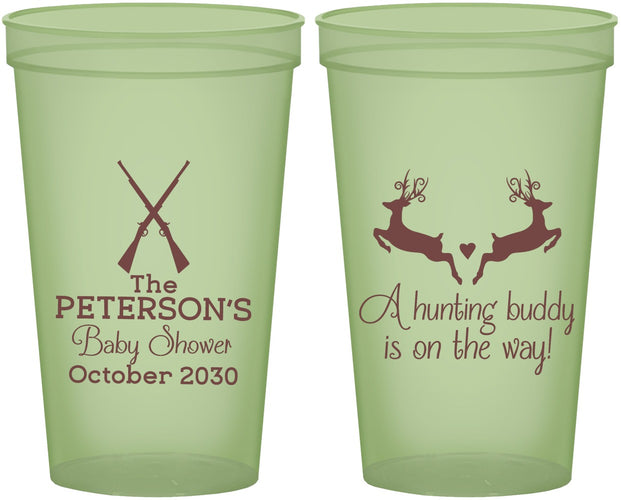 Custom Baby Shower 22 oz Glow In The Dark Cups - Hunting Buddy | 90125