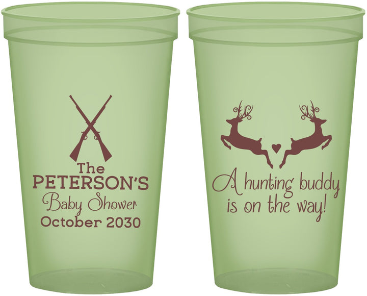 Custom Baby Shower 22 oz Glow In The Dark Cups - Hunting Buddy | 90125