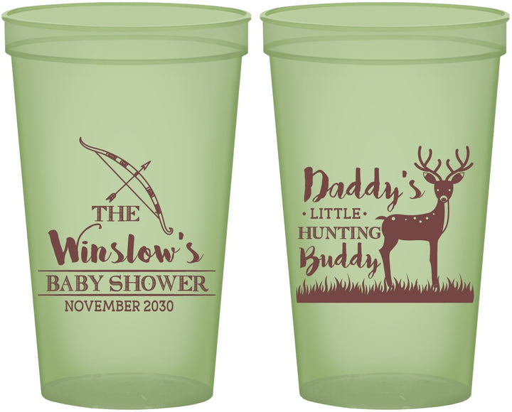 Custom Baby Shower 22 oz Glow In The Dark Cups - Hunting Buddy | 90127