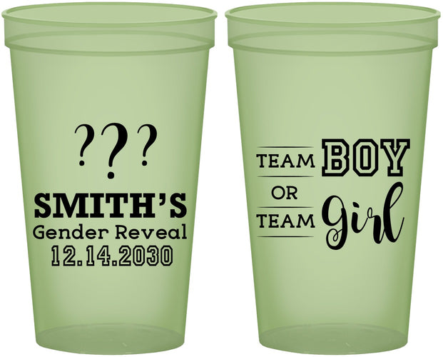 Custom Baby Shower 22 oz Glow In The Dark Cups - Gender Reveal | 90150