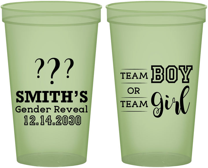 Custom Baby Shower 22 oz Glow In The Dark Cups - Gender Reveal | 90150