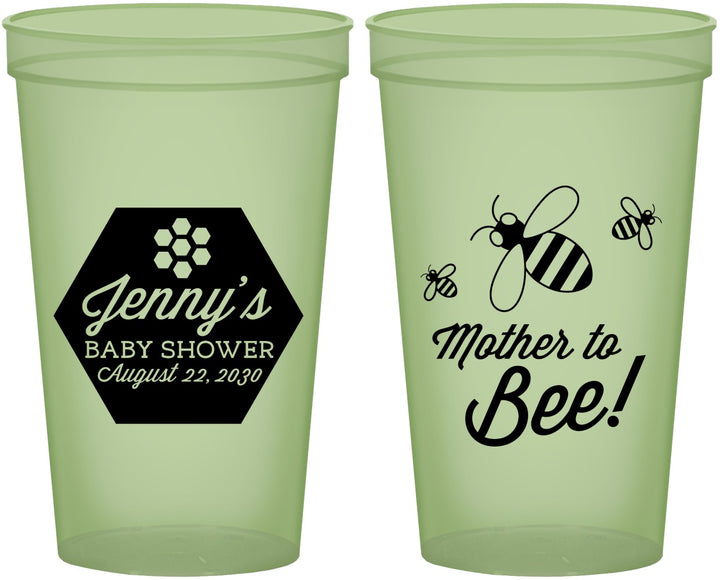 Custom Baby Shower 22 oz Glow In The Dark Cups - Mother To Bee | 90153