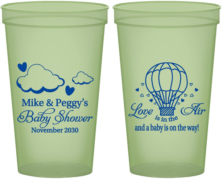 Custom Baby Shower 22 oz Glow In The Dark Cups - Love Is In The Air | 90163