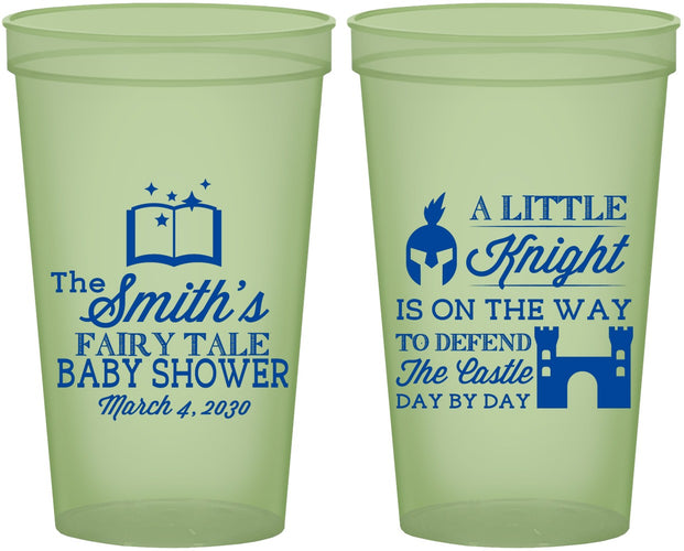 Custom Baby Shower 22 oz Glow In The Dark Cups - Little Knight | 90175