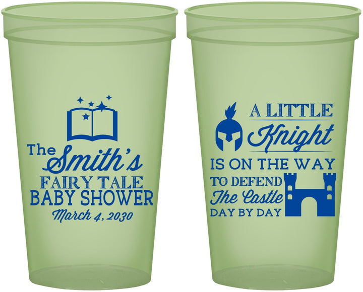 Custom Baby Shower 22 oz Glow In The Dark Cups - Little Knight | 90175