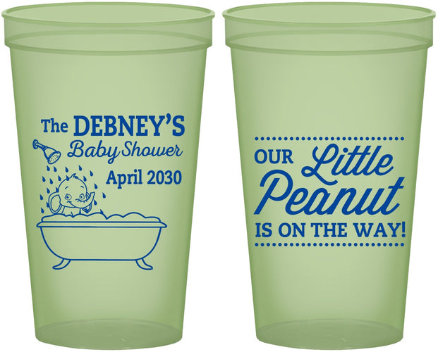 Custom Baby Shower 22 oz Glow In The Dark Cups - Little Peanut | 90180