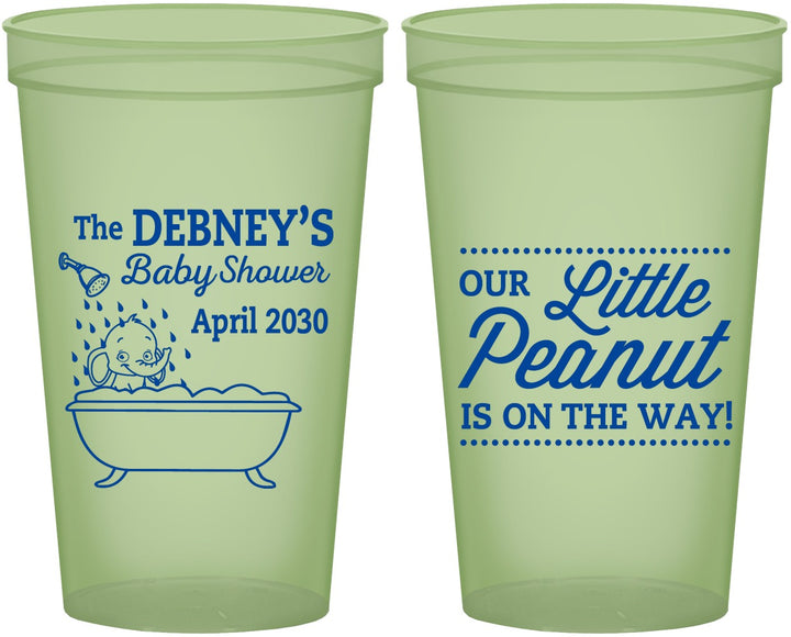 Custom Baby Shower 22 oz Glow In The Dark Cups - Little Peanut | 90180