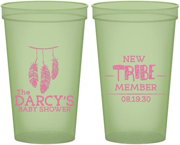 Custom Baby Shower 22 oz Glow In The Dark Cups - Tribe Member | 90183