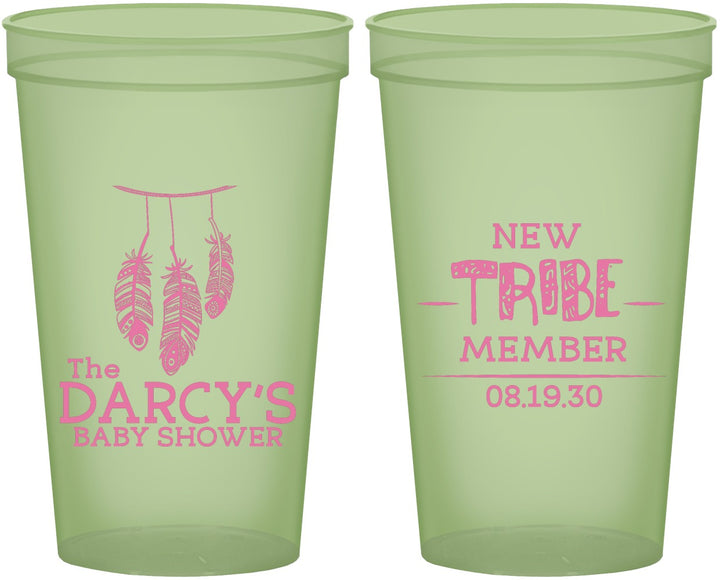 Custom Baby Shower 22 oz Glow In The Dark Cups - Tribe Member | 90183