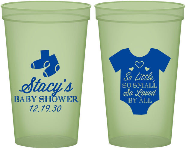 Custom Baby Shower 22 oz Glow In The Dark Cups - Loved By All | 90188