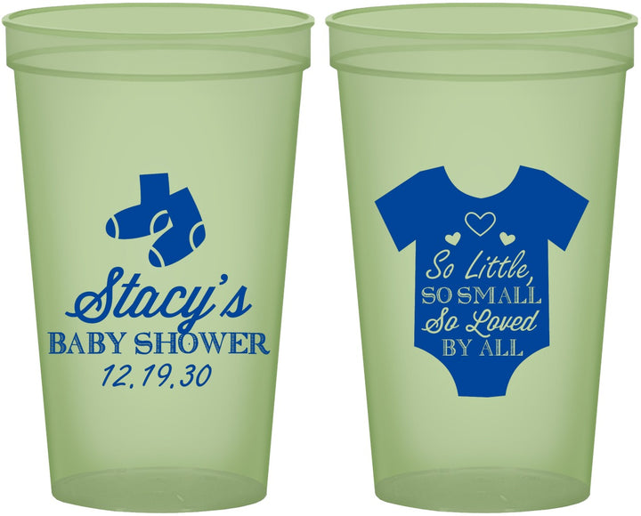 Custom Baby Shower 22 oz Glow In The Dark Cups - Loved By All | 90188