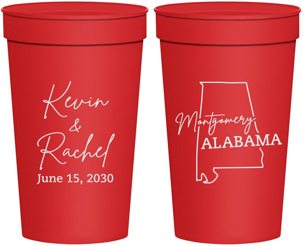 Personalized Wedding 32 oz Stadium Cups - Alabama | 100