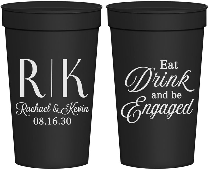 Personalized Engagement 32 oz Stadium Cups - Eat Drink Be Engaged | 10000