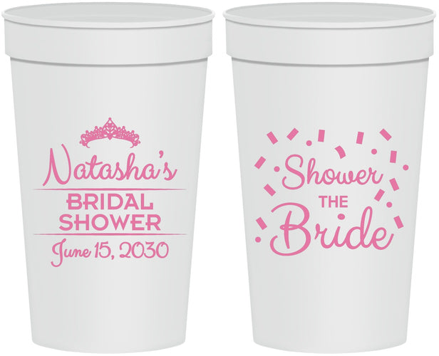 Personalized Bridal Shower 32 oz Stadium Cups - Shower The Bride | 100001