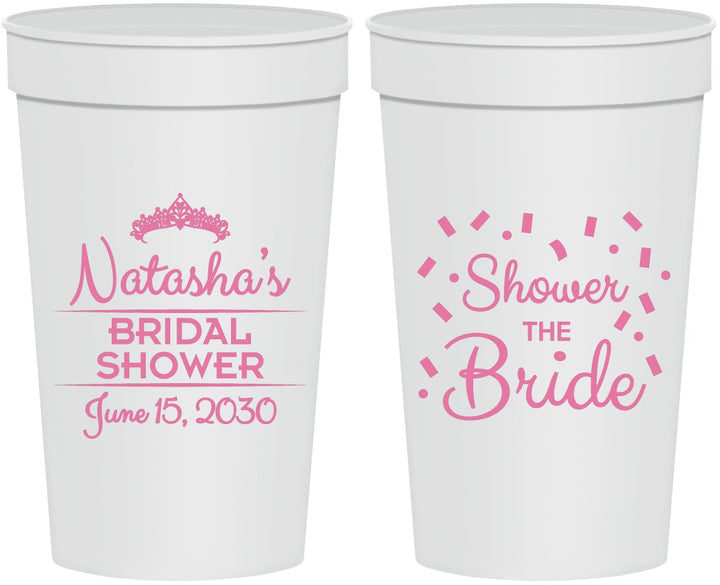 Personalized Bridal Shower 32 oz Stadium Cups - Shower The Bride | 100001
