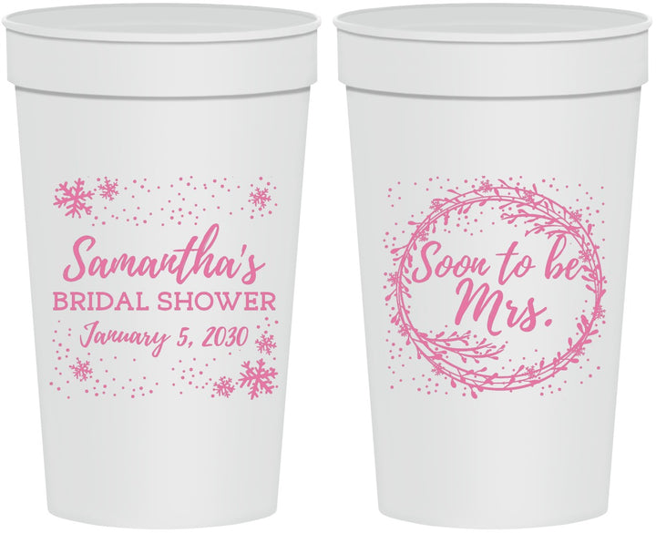 Personalized Bridal Shower 32 oz Stadium Cups - Soon To Be Mrs | 100004