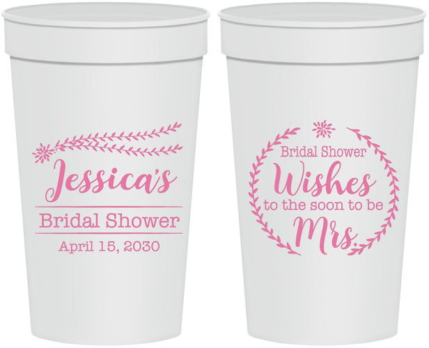 Personalized Bridal Shower 32 oz Stadium Cups - Soon To Be Mrs | 100009