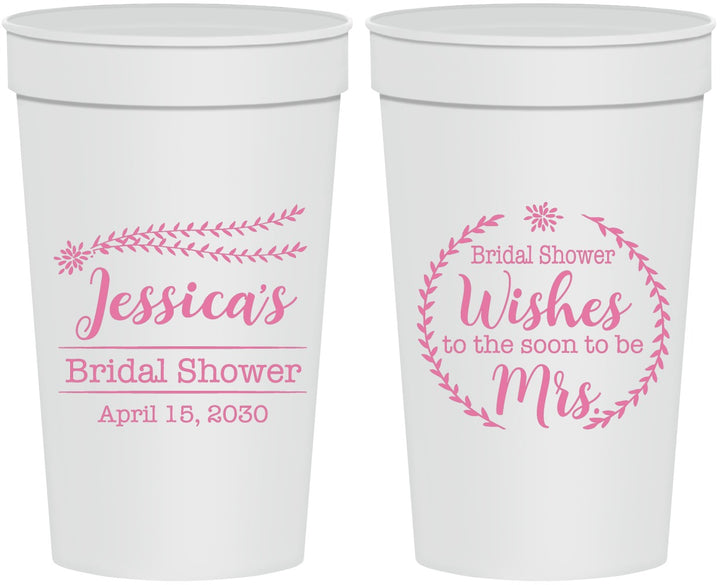 Personalized Bridal Shower 32 oz Stadium Cups - Soon To Be Mrs | 100009