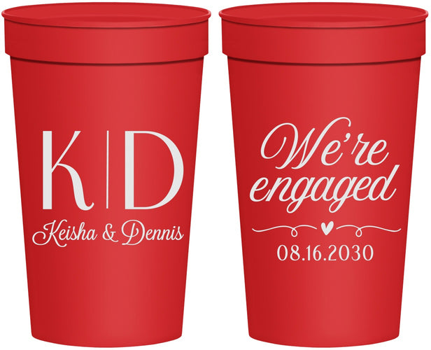 Personalized Engagement 32 oz Stadium Cups - We Are Engaged | 10001
