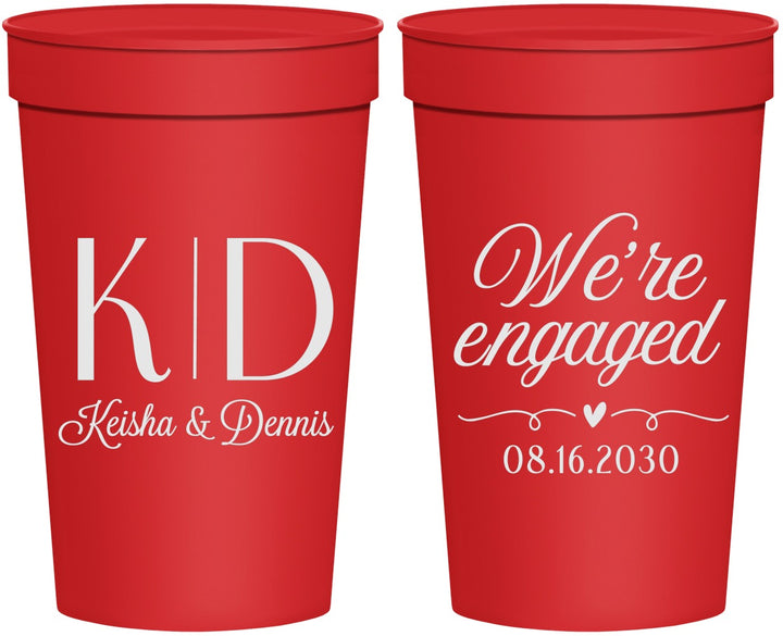 Personalized Engagement 32 oz Stadium Cups - We Are Engaged | 10001