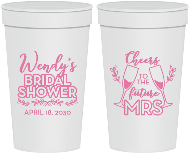 Personalized Bridal Shower 32 oz Stadium Cups - Future Mrs | 100011