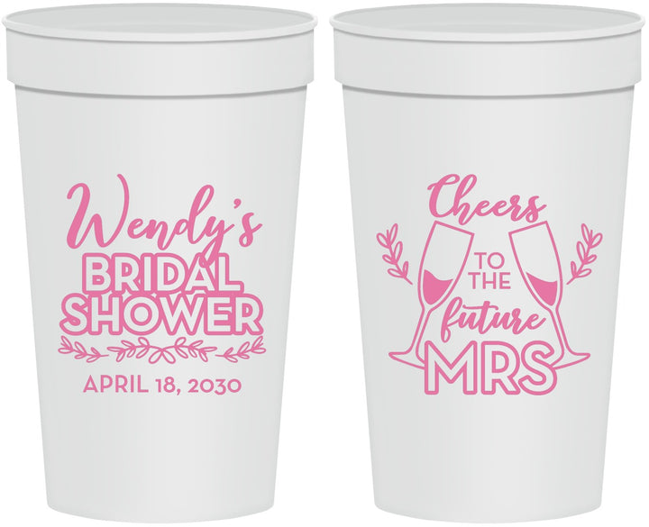 Personalized Bridal Shower 32 oz Stadium Cups - Future Mrs | 100011