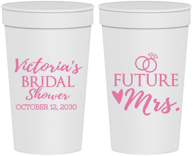Personalized Bridal Shower 32 oz Stadium Cups - Future Mrs | 100012