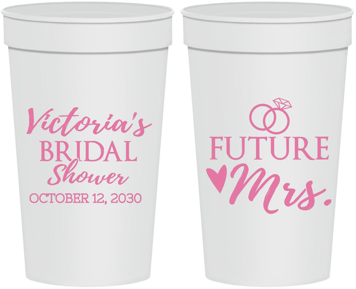 Personalized Bridal Shower 32 oz Stadium Cups - Future Mrs | 100012