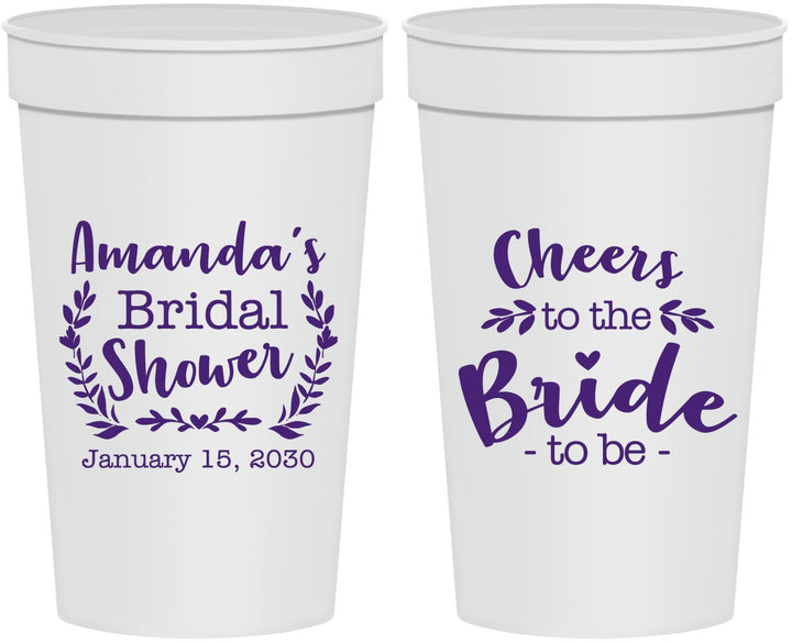 Personalized Bridal Shower 32 oz Stadium Cups - Cheers To The Bride | 100014