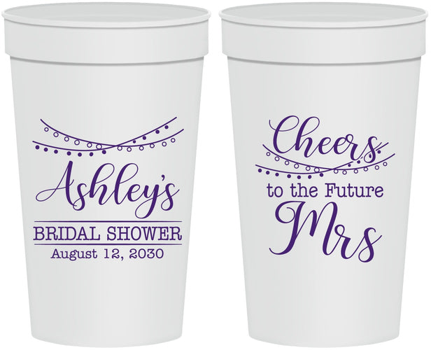 Personalized Bridal Shower 32 oz Stadium Cups - Future Mrs | 100018